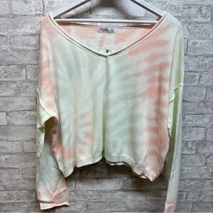 ARIZONA jean co women’s long sleeve jersey XXL tie‎ dye orange white NWT